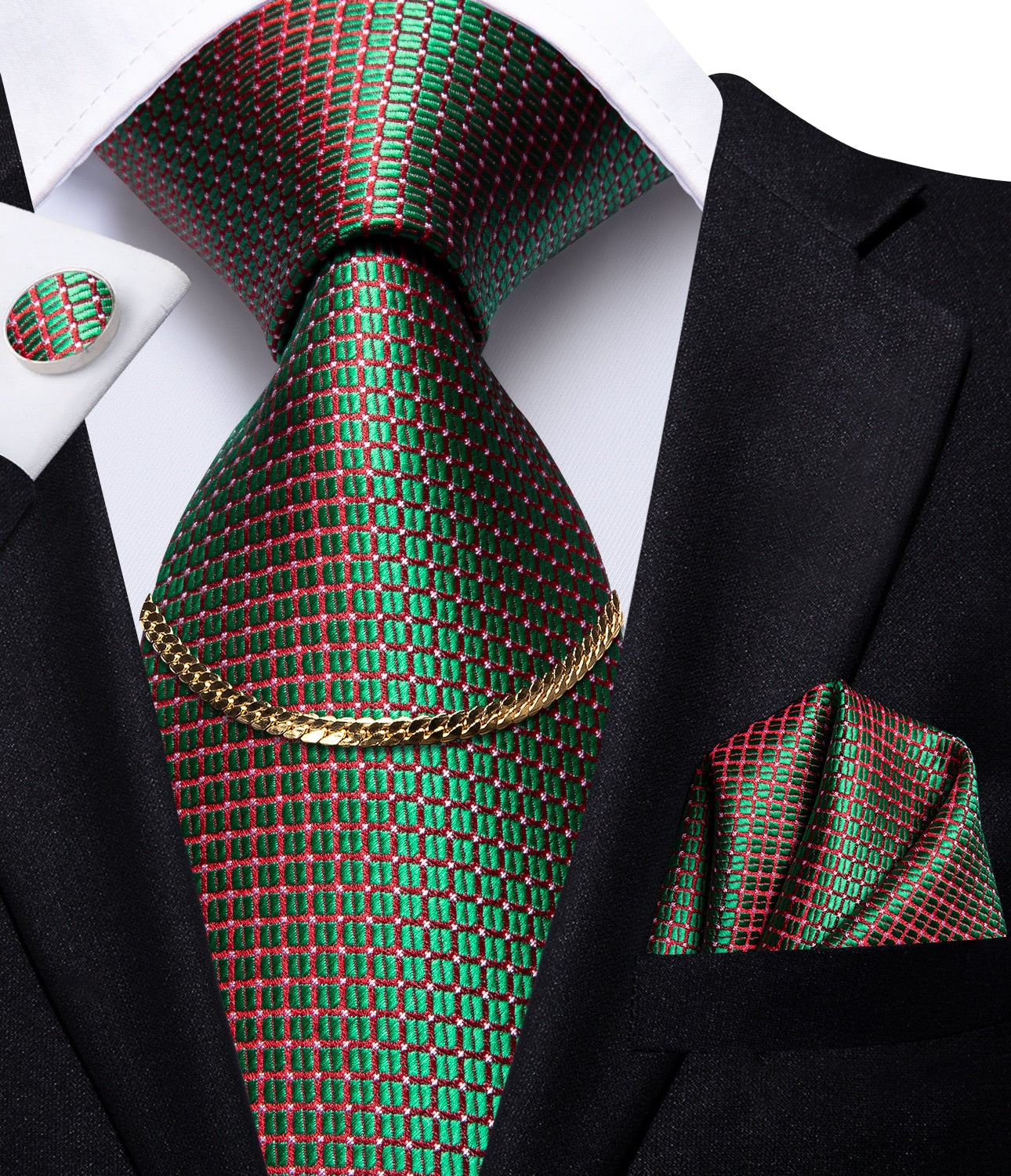 Ensemble de design de luxe Hi-Tie ~ Cravate tendance ~ Pochette de costume ~ Boutons de manchette !